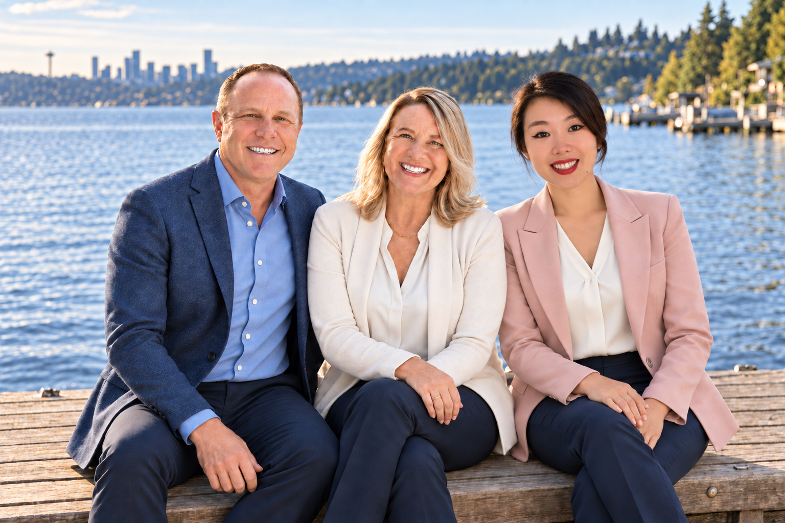 Jim McCarthy, Linda Graham, and Jocelyn Zhang of the Graham McCarthy Real Estate Group